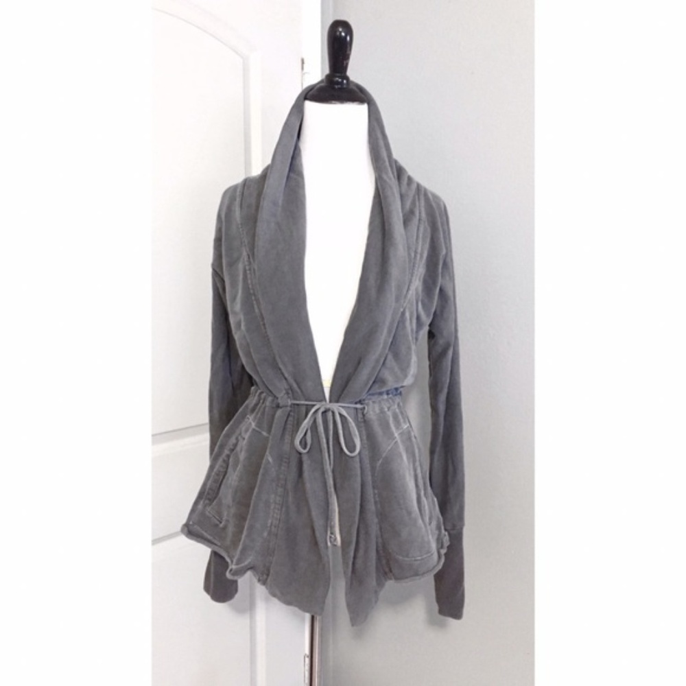 James Perse Shawl Collar Open Front Sweater Jacket